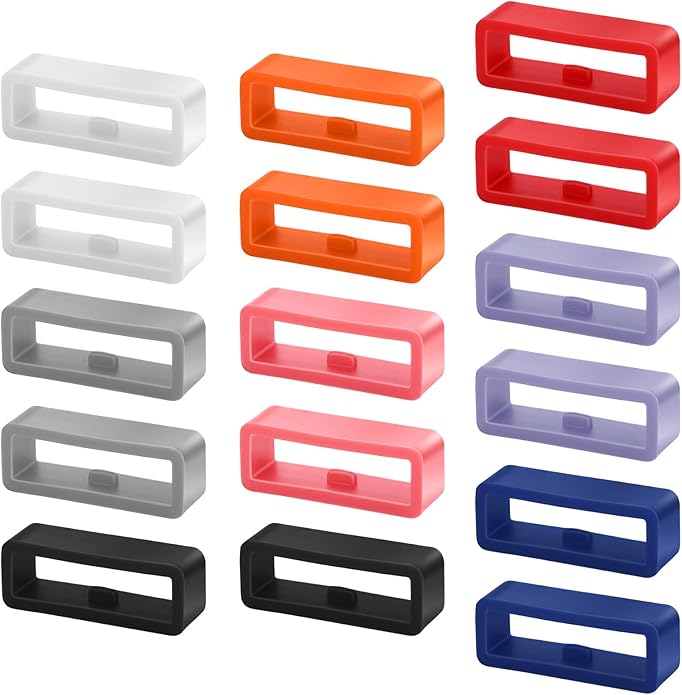 16 Pack Smart Watch Band Fixing Rings, Silicone Magic Band Holder Locks Clips Strap Holder Watch Strap Replacement Accessories (Multi-Color)