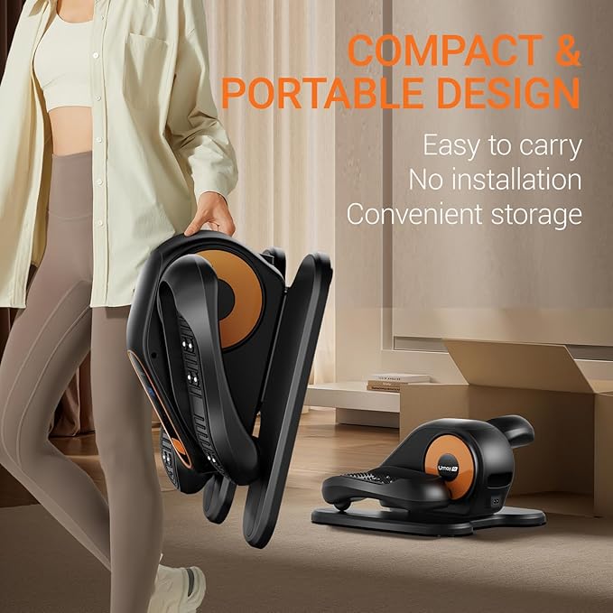 Under Desk Elliptical Machine, Ellipse Leg Exerciser for Seniors, Quiet & Portable Electric Seated Eclipse Exercise Training Machine with Remote, 12 Speeds & Mute Function, Manual & Auto Mode