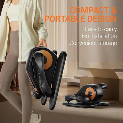 Under Desk Elliptical Machine, Ellipse Leg Exerciser for Seniors, Quiet & Portable Electric Seated Eclipse Exercise Training Machine with Remote, 12 Speeds & Mute Function, Manual & Auto Mode