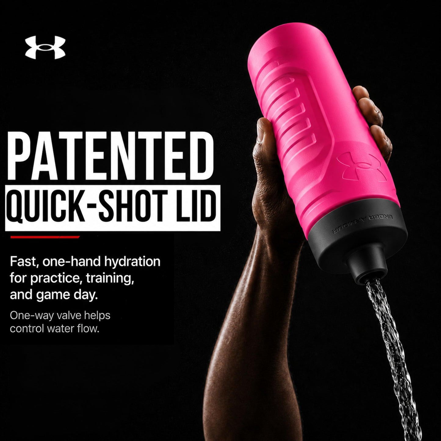Under Armour 32oz Sideline Squeeze Bottle Hot Pink