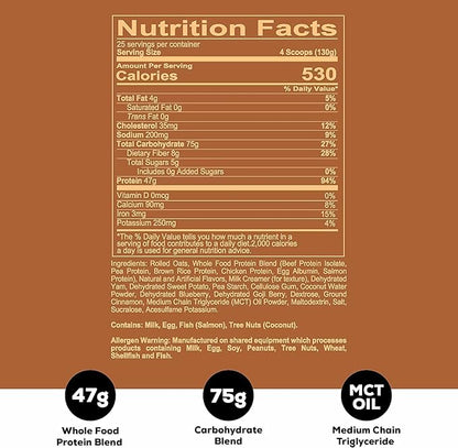 REDCON1 MRE Protein Powder, Peanut Butter Cookie - Meal Replacement Protein Blend Made with MCT Oil & Whole Foods - Protein with Natural Ingredients to Aid in Muscle Recovery (25 Servings)