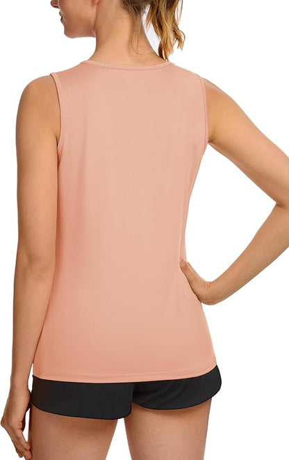 TACVASEN Women's UPF 80+ Workout Tank Top Sleeveless Quick Dry Sun Protection Hiking Athletic Gym Yoga Running Shirts