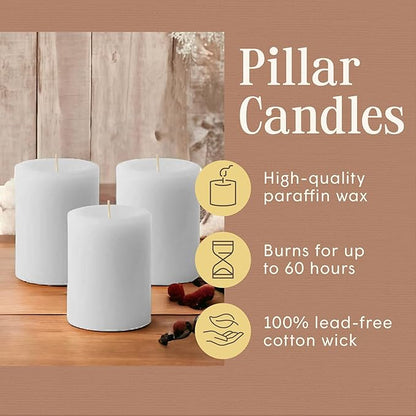 Mister Candle - 3 inch by 4 inch Tall Citronella Scented Pillar Candles (Set of 3) - Indoor & Outdoor Use