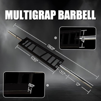Multi Grip Barbell Swiss Bar | Cambered Barbell Multi Grip Olympic Barbell, Fits 2-inch Olympic Weight Plates, For Home Gym & Support Pressing, Lifting & Curls