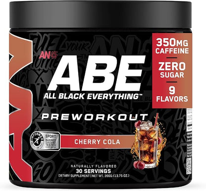 All Black Everything Pre Workout Powder | 30 Servings | Cherry Cola | 350mg Caffeine | Nootropic Pre-Workout Blend | Beta Alanine + Citrulline | Energy Supplement for Men and Women