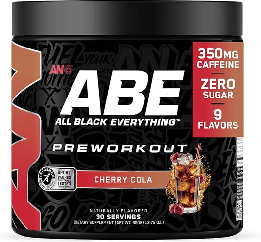 All Black Everything Pre Workout Powder | 30 Servings | Cherry Cola | 350mg Caffeine | Nootropic Pre-Workout Blend | Beta Alanine + Citrulline | Energy Supplement for Men and Women