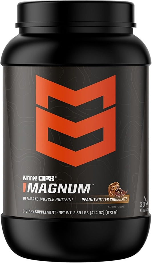 MTN OPS Magnum Peanut Butter Chocolate Protein Powder | 23g of Whey Isolate Protein & Milk Protein