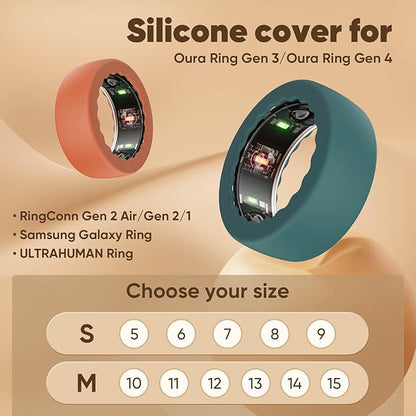 10 Pack Ring Protector Compatible with Oura Ring Cover Gen 4 / Gen 3 / Samsung Galaxy/RingConn/ULTRAHUMAN, Anti-Scratch Elastic Silicone Case for Smartring Men Women Working Out Gym