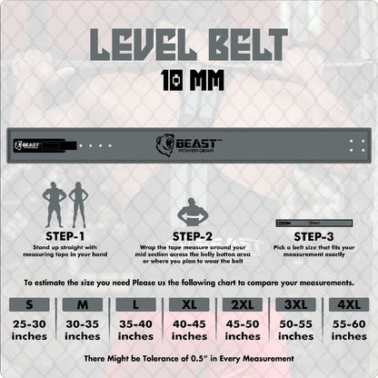 Beast Power Gear Weight Lifting Belt Lever Buckle 10MM 13MM Thick & 4 Inches Free Strap