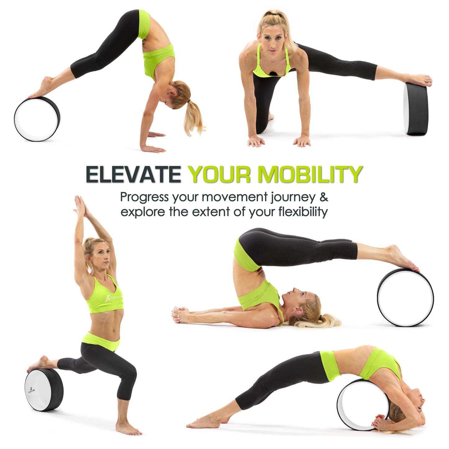 ProsourceFit Yoga Wheel - Black/White-ACA