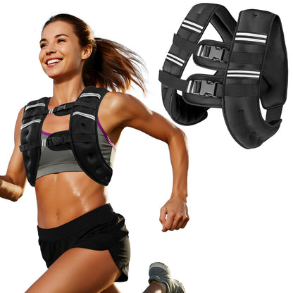 Weighted Vest with Two Adjustment Straps for Men Women, 8lbs/12lbs/16lbs/20lbs Weight Vest with