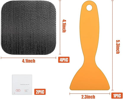 4pcs Self-Adhesive Trampoline Patch Mat Repair Kit, Square Patches Accessories for Holes or Tears in Trampoline Mats Heavy Duty