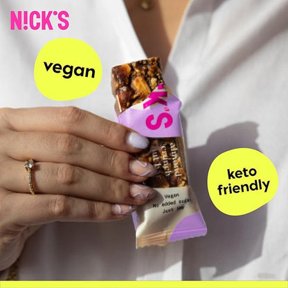 NICK'S Almond Chocolate Snack Bar, Keto Nut Snack for Sports, Hiking, Gaming, Outdoor Activities, 1G sugar, 3G net carbs, healthy snack, (pack of 30)