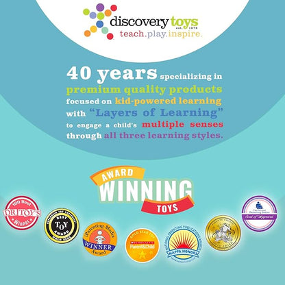 Discovery Toys Sky Spin Flying Aerial Disc Launcher | 2 Large Wings Kid-Powered Learning | STEM Toy Early Childhood Development 6 Years and Up | Summer Toy