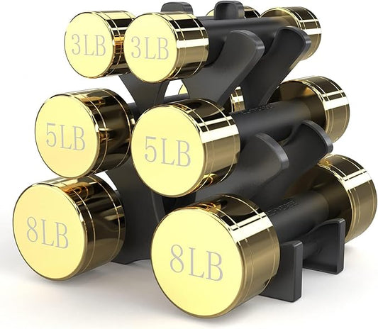 TECHNOAGE Round Dumbbell Sets with Steel Handle, Odorless Neoprene rubber Handle Cover