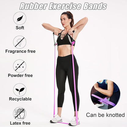 Resistance Bands for Working Out, Physical Therapy Bands, Latex Free Elastic and Exercise Bands Set for Stretching, Suitable for Rehab, Yoga, Pilates, Gym, Home Exercise