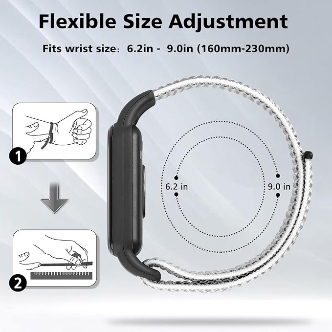 YCHDDER Solo Loop Nylon Bands Compatible with Amazfit Band 7 Straps,Soft Breathable Comfortable Adjustable Colorful Sports Replacement Wristband for Amazfit Band 7 for Men Women