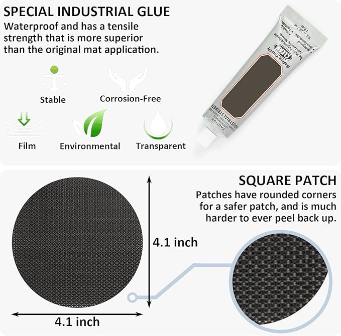 Trampoline Patch Repair Kit 4 inch Circle On Patches | Repair Trampoline Mat Tear or Hole in a Trampoline Mat (2 Pieces)