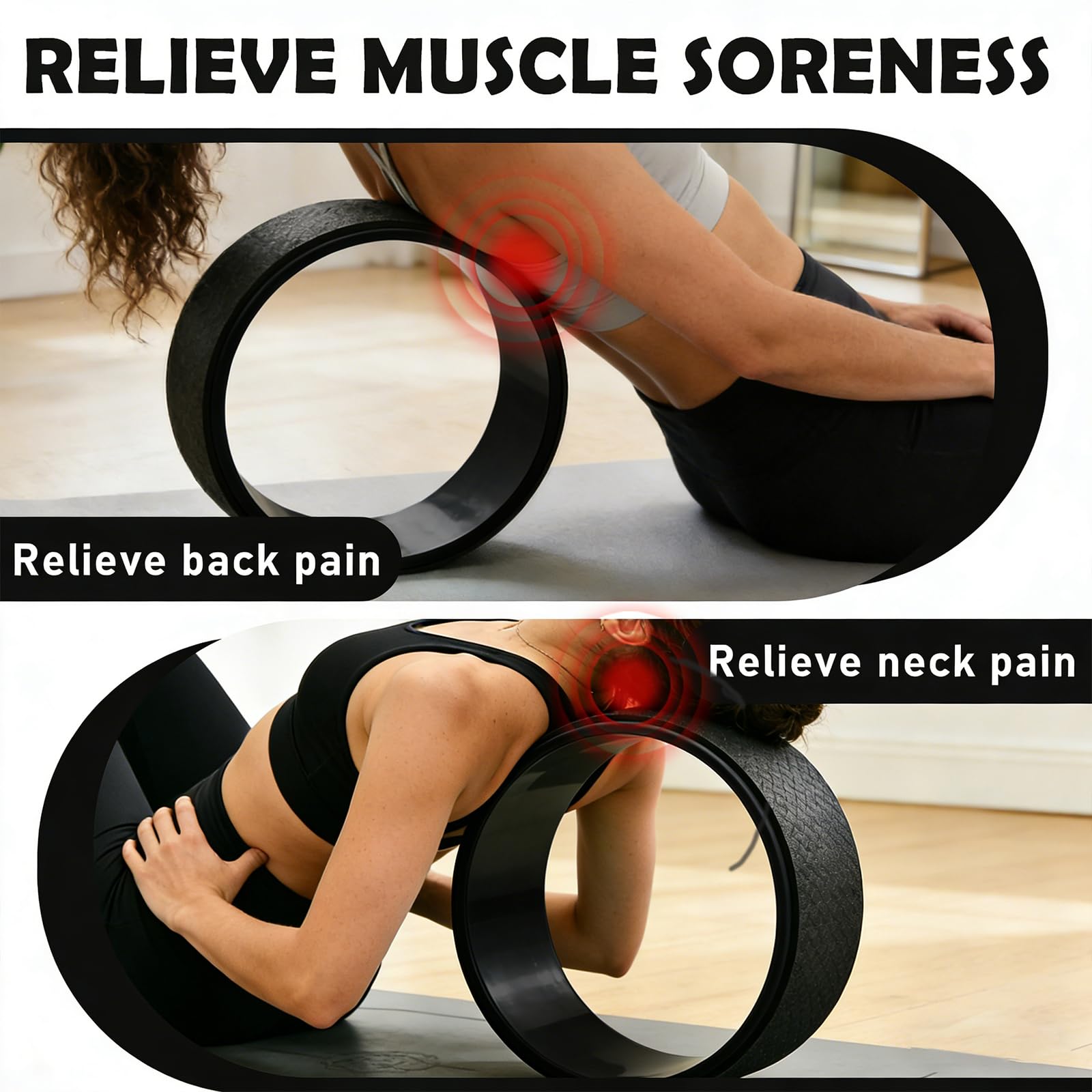 NGT 13 inch Yoga Wheel for Back Pain Strongest and Most Comfortable Dharma Yoga Prop Wheel with