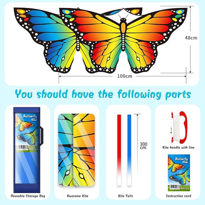 New Butterfly Kites for Kids & Adults,Easy to Fly Kite,Best Kite for Beginners,Kites for Kids Age 4-8,Large Beach Kite