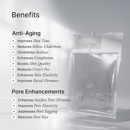House of B Glow Glutathione 2-Step Face Film Set for Wrinkle Reduction & Skin Tone Enhancement, Shine Your Light with 3 Counts Korean Mask