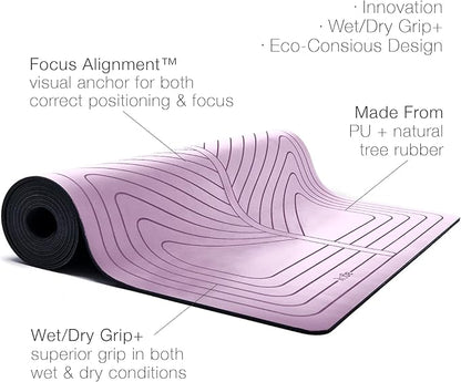agoy Pro+ Warrior - Premium Non-Slip Yoga Mat – Eco-Conscious Design - PU Mat With Wet/Dry Grip+ - Focus Alignment - Lazer-Etched Technology - A Portable Standard Size Mat for All Styles of Yoga