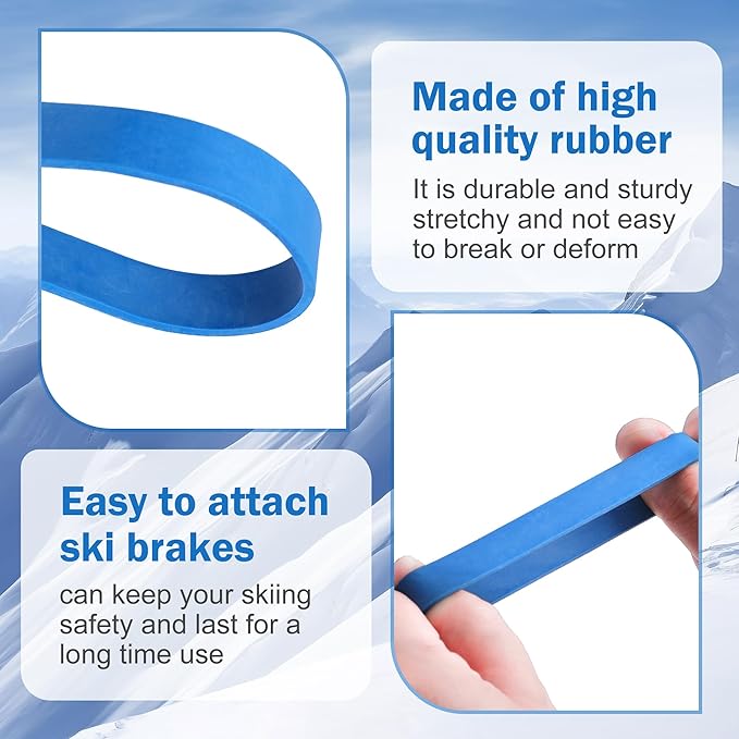 Snowboard & Ski Binding Brake Bands - 3 Inch Rubber Retainers for Winter Sports