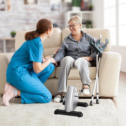 Sportneer Under Desk Bike Pedal Exerciser: Mini Exercise Bike Portable Peddler Sitting for Seniors with LCD Display Arm & Leg Bike Pedals Exerciser with Anti-Skid Mat for Home Office