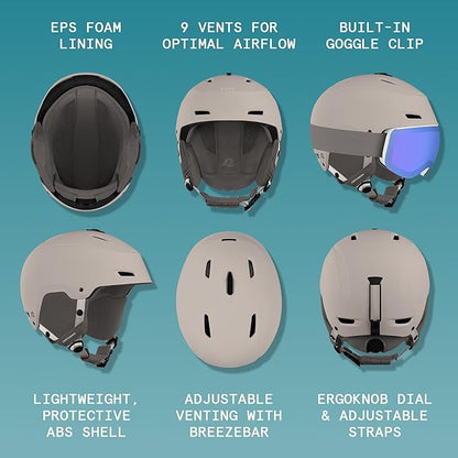 Retrospec Zephyr Ski Helmet - Snowboard Helmet for Adults & Youth - Adjustable Fit with Breathable Vents for Men, Women, Boys and Girls