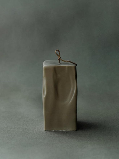 LAWA Raw Block Candle - Beautiful Handmade Pillar Scented Soy Wax Elegant Aesthetic Candle Housewarming Gift Home Room Shelf Decor Idea (Earthy Green, Large)