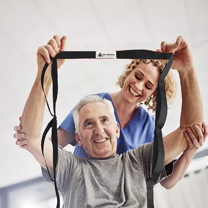 Stretching Strap Yoga Strap with Loops, Stretch Straps for Physical Therapy, Non-Elastic Exercise Strap for Pilates, Dance and Gymnastics with Workout Guide