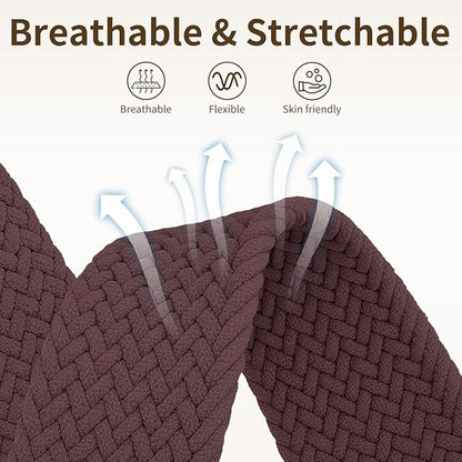 Braided Band Compatible with Fitbit Versa 4 Bands for Woman/Versa 3/Sense 1/Sense 2 Band, Magnetic Clasp Fabric Nylon with Designer Interlock Buckle Straps for Fitbit Versa4/3/Sense1/2