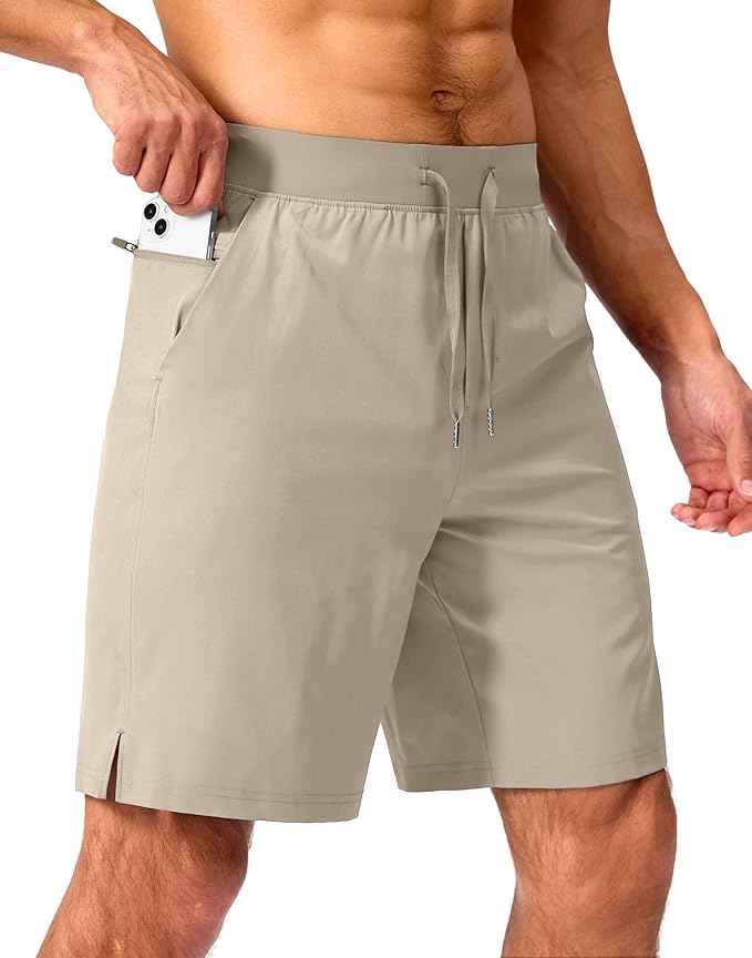 Men's Running Shorts with Zipper Pockets 9 Inch/ 7 Inch / 5 Inch Lightweight Quick Dry Gym Workout Athletic Shorts for Men