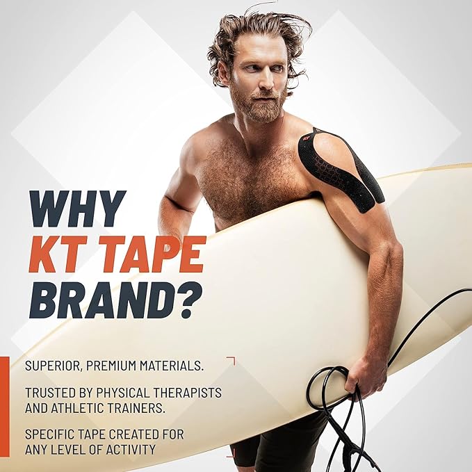 KT Tape PRO Extreme, Synthetic Jumbo Kinesiology Athletic Tape, 125 Foot Uncut Roll, Black