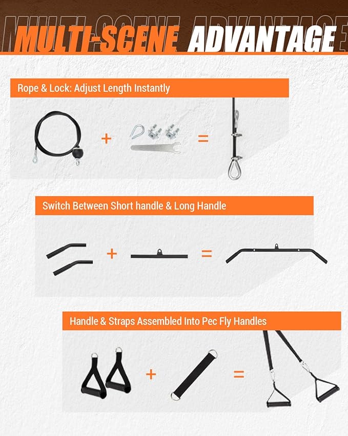 Smith Machine, Power Cage Squat Rack with Cable Crossover, Dual Pulley System, Pull-Up Bar, Home Gym Workout Equipment with Attachments for Strength Training and Weightlifting