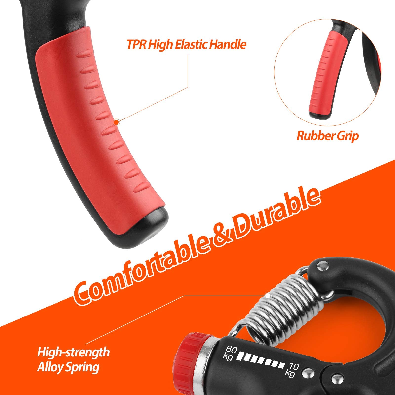 NIYIKOW Grip Strength Trainer, Hand Grip Strengthener, Grip Strengthener, Adjustable Resistance