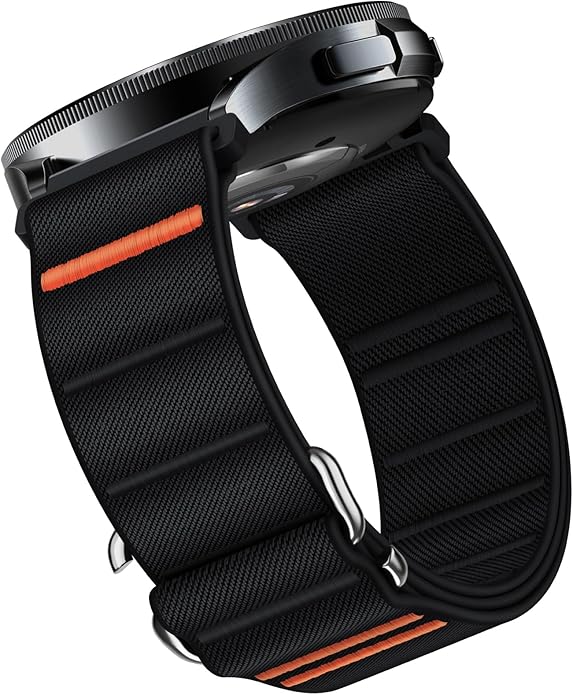 Suitisbest S-Hook Sport Band Compatible with Samsung Galaxy Watch 6 5 4 7 FE Band, Watch 6/4 Classic, Watch 5 Pro, Durable and Adjustable Nylon Loop Strap for Galaxy Active1/Active2