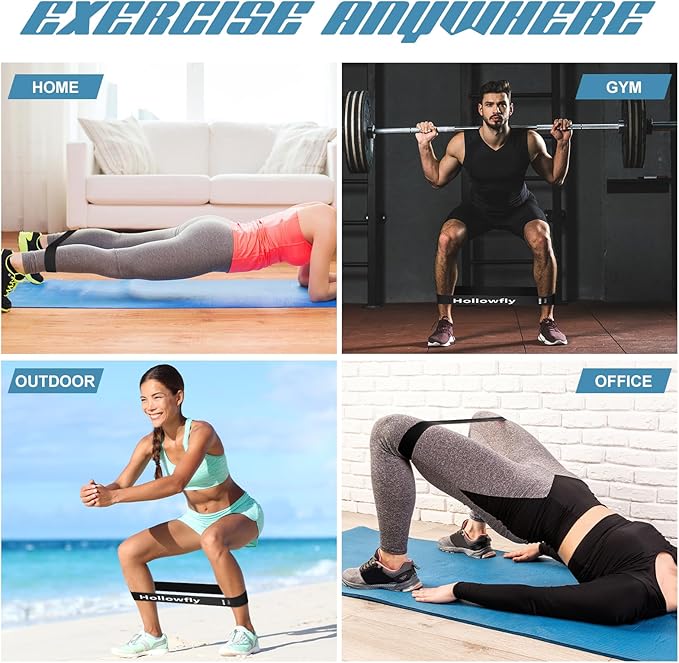 12 Pcs Latex Resistance Loop Exercise Bands for Booty Workout Stretch Exercise Bands Non Slip for Legs Squat Resistance Loop Women Men Starter Butt Hip Thigh Fitness