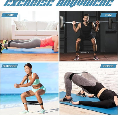 12 Pcs Latex Resistance Loop Exercise Bands for Booty Workout Stretch Exercise Bands Non Slip for Legs Squat Resistance Loop Women Men Starter Butt Hip Thigh Fitness