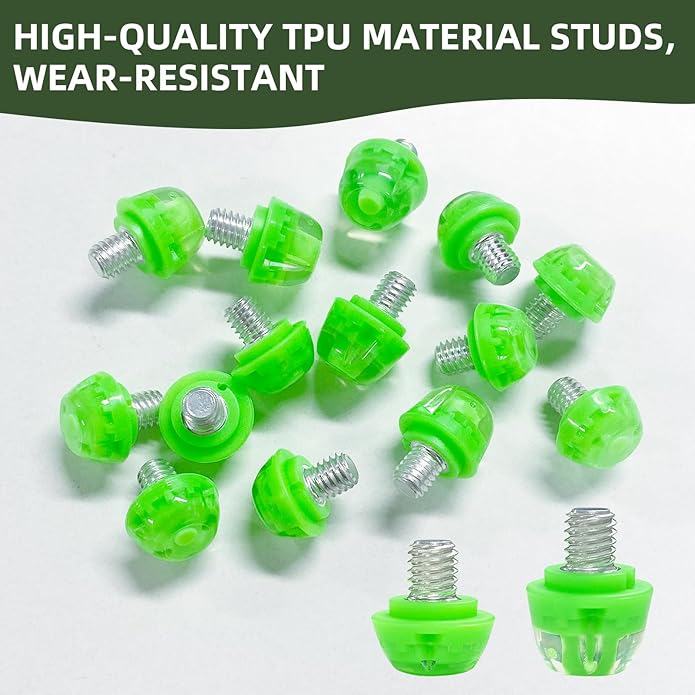 Soccer Cleat Studs, Replacement TPU Football Spikes with Wrench, Lightweight & Durable for Adidas Firm Ground Boots, M6 Thread 8x6mm + 4x9mm, 12PCS