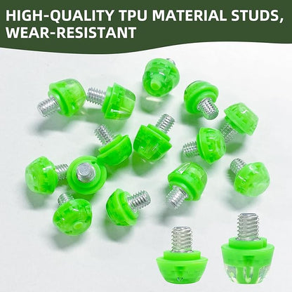 Soccer Cleat Studs, Replacement TPU Football Spikes with Wrench, Lightweight & Durable for Adidas Firm Ground Boots, M6 Thread 8x6mm + 4x9mm, 12PCS