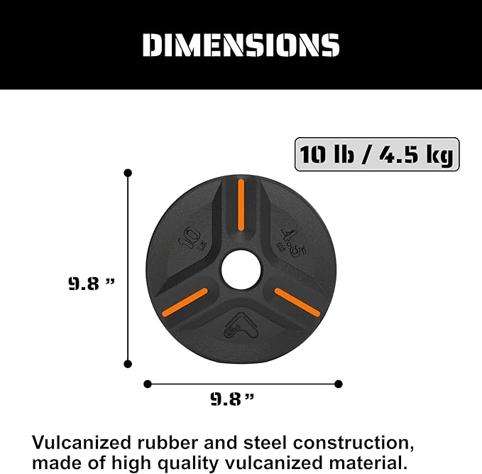 Cast Iron Plate Weights by Tribe WOD- Gym Weights for Men and Women, Cast Iron Plate Weights 1 of 2, Rubber and Steel Weights for Lifting (1 Plate)