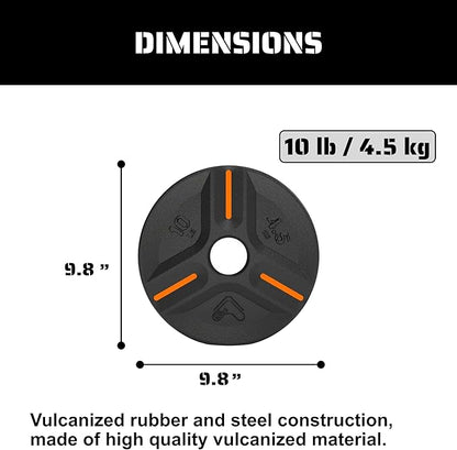 Cast Iron Plate Weights by Tribe WOD- Gym Weights for Men and Women, Cast Iron Plate Weights 1 of 2, Rubber and Steel Weights for Lifting (1 Plate)