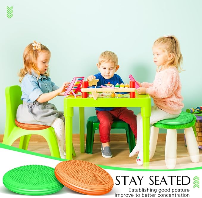 Libima 8 Pcs Wiggle Seat Inflated Wobble Cushion Sensory Seat Flexible Balance Board Balance Disc with Needle Pump for Men Women Physical Exercise Improving Posture Home Office