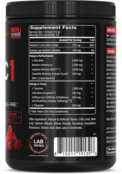 PEScience Prolific-1 Pre Workout Powder for Men & Women with L-Citrulline, Nitric Oxide Booster, Energy Powder & Nootropic for Focus ??Preworkout Without Beta Alanine ??25 Scoops, Red Razz Candy