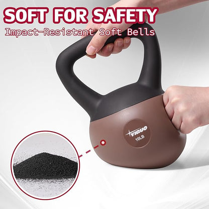 YIGUO Soft Kettlebell, Kettlebells 10 lb Anti-Slip Grip Weight for Home Workouts, Kettlebell for Safe Strength Training for Women & Men & Beginners