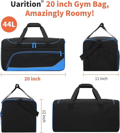 Mens Gym Bag 21 inch Large Overnight Weekender Duffle Bag for Travel Sport-Blue/Black