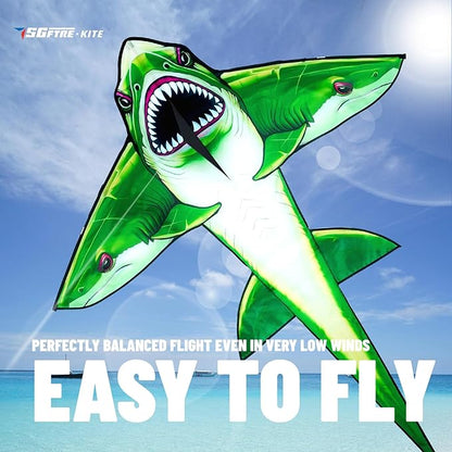Three Headed Shark Kite for Kids and Adults,Kites for Kids Ages 8-12 Easy to Fly,Single Line Beach and Park Kite for Family Outdoor Games