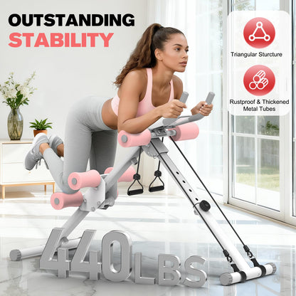 DERACY Ab Workout Machine Adjustable Ab Trainer Abdominal Trainer for Home Gym Foldable Ab Crunch