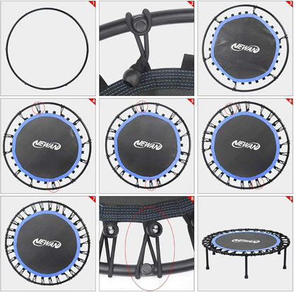 Newan 40"-48" Silent Mini Trampoline Fitness Trampoline Bungee Rebounder Jumping Cardio Trainer Workout for Adults-Max Limit 330lbs